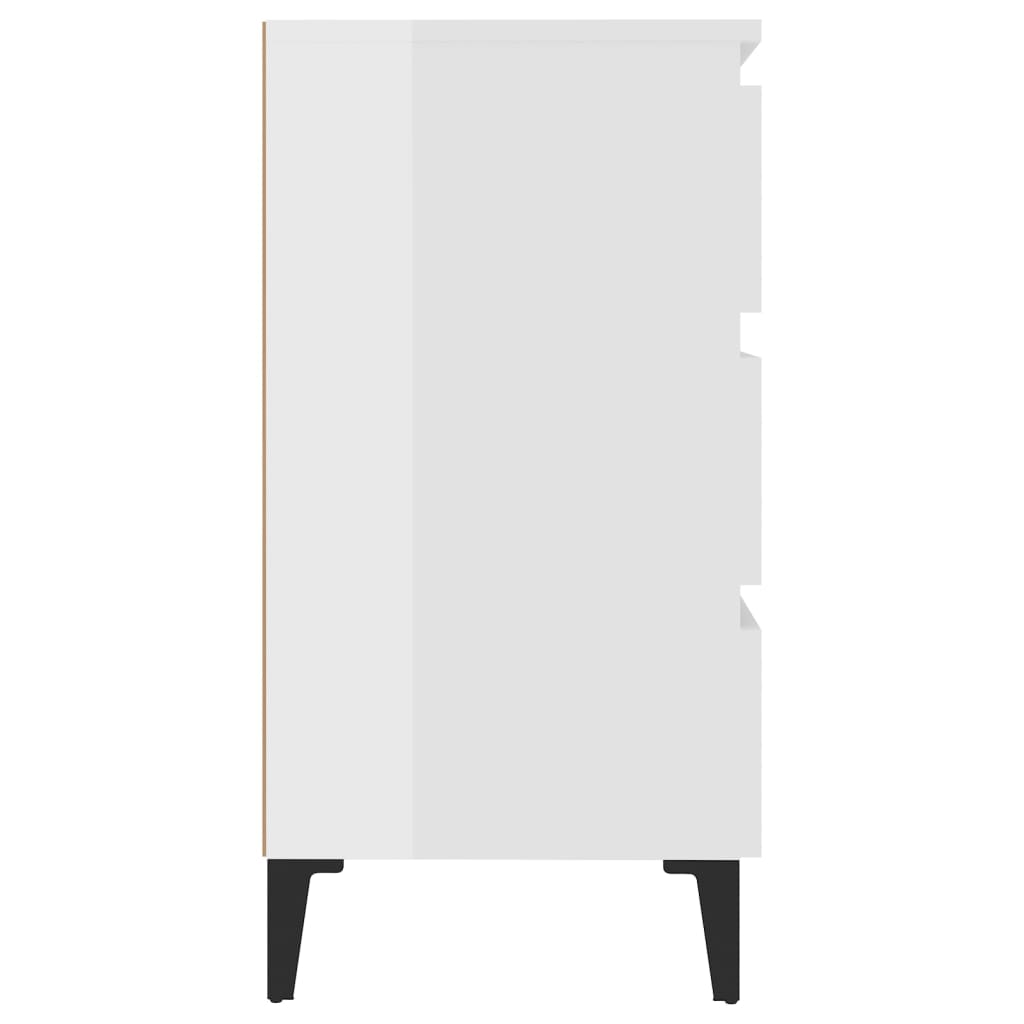 vidaXL Sideboard High Gloss White 23.6"x13.8"x27.2" Chipboard
