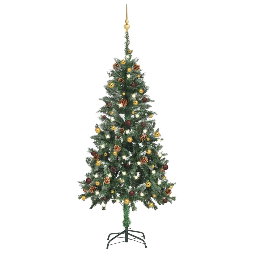 vidaXL Artificial Pre-lit Christmas Tree with Ball Set 59.1"