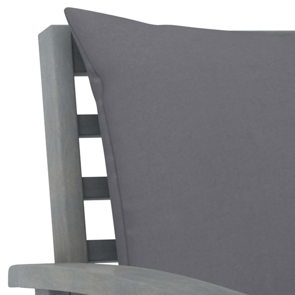 vidaXL 3 Piece Garden Lounge Set with Cushion Solid Acacia Wood Gray