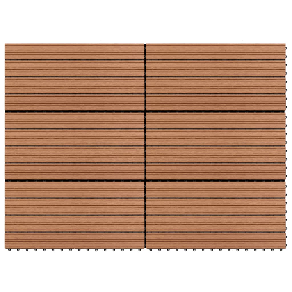 vidaXL WPC Tiles 23.6"x11.8" 6 pcs 10.8ft² Brown