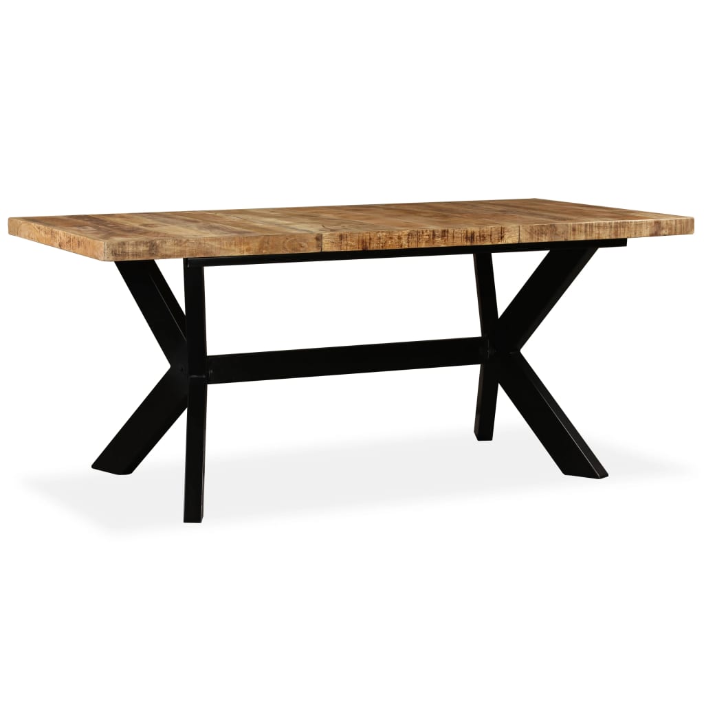 vidaXL Dining Table Solid Mango Wood and Steel Cross 70.9"
