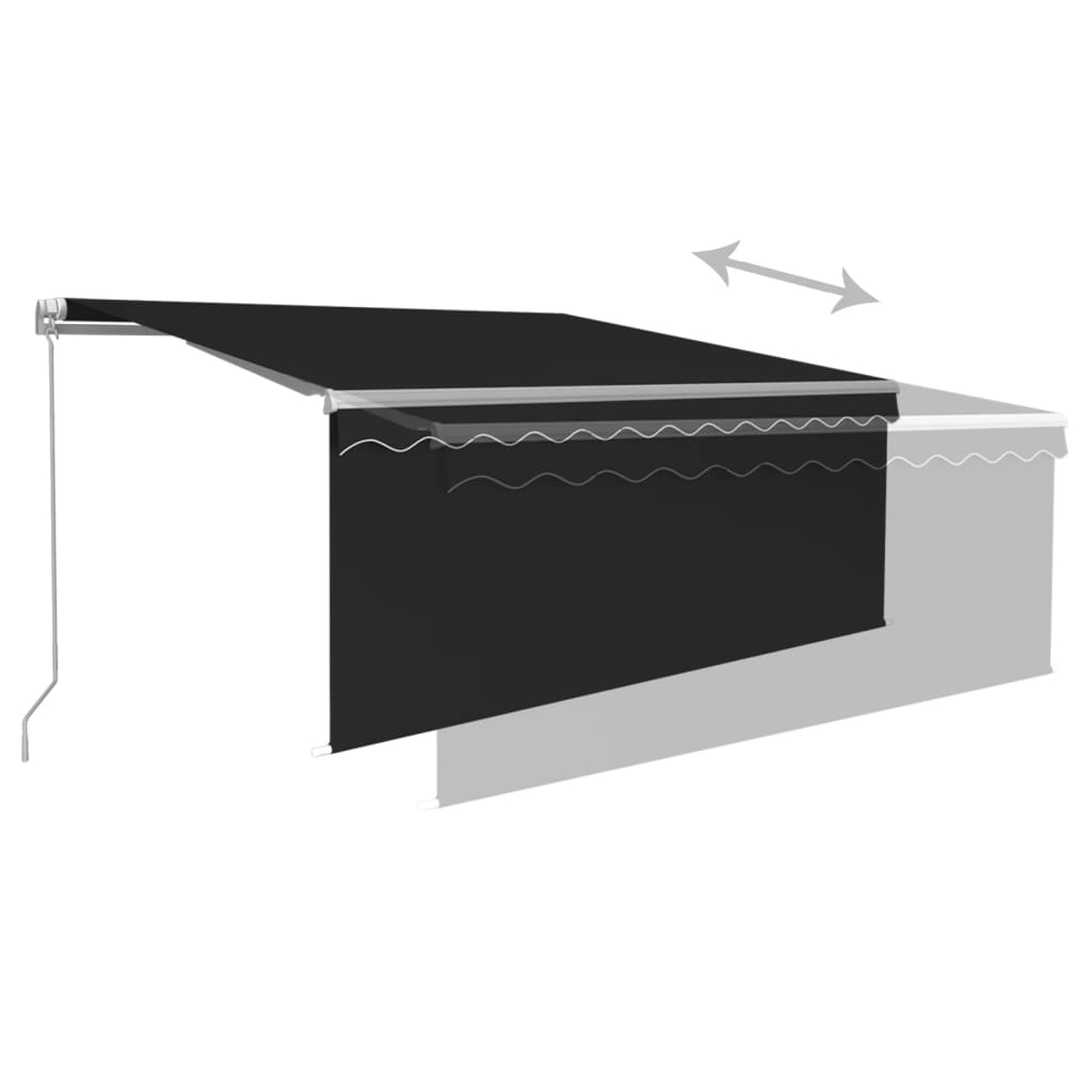 vidaXL Manual Retractable Awning with Blind 9.8'x8.2' Anthracite