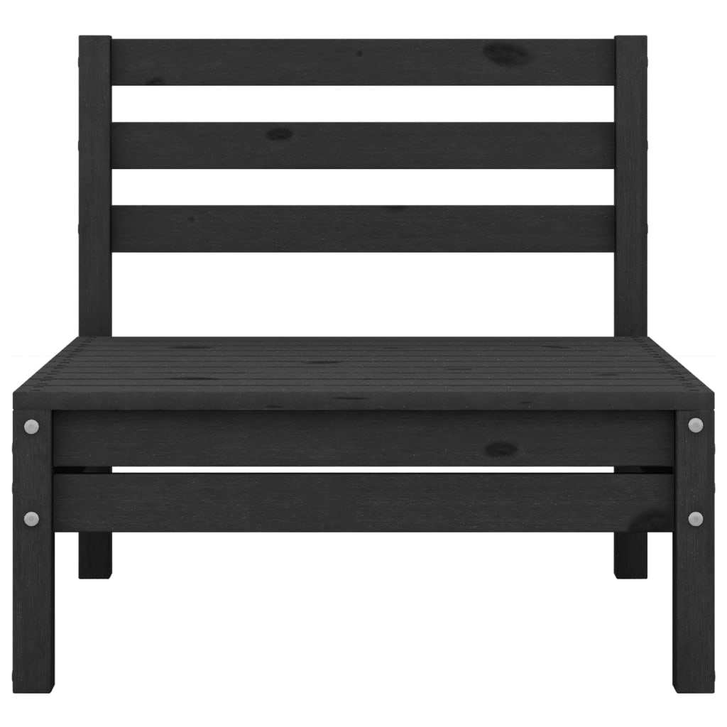 vidaXL Patio 2-Seater Sofa Black Solid Pinewood