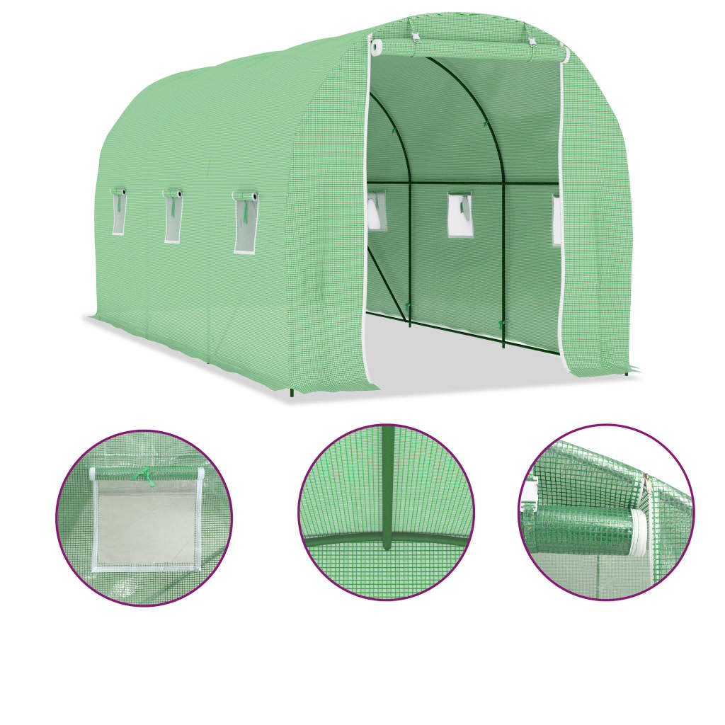 vidaXL Greenhouse 96.9 ft² 14.8'x6.6'x6.6'