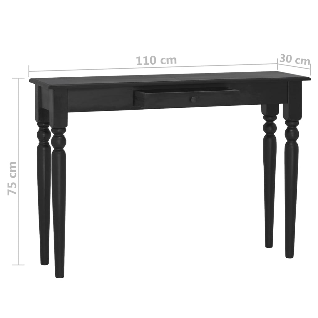 vidaXL Console Table Light Black 43.3"x11.8"x29.5" Solid Mahogany Wood