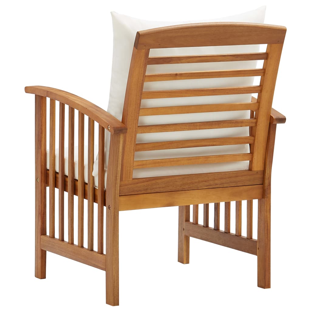 vidaXL Patio Chairs with Cushions 2 pcs Solid Acacia Wood