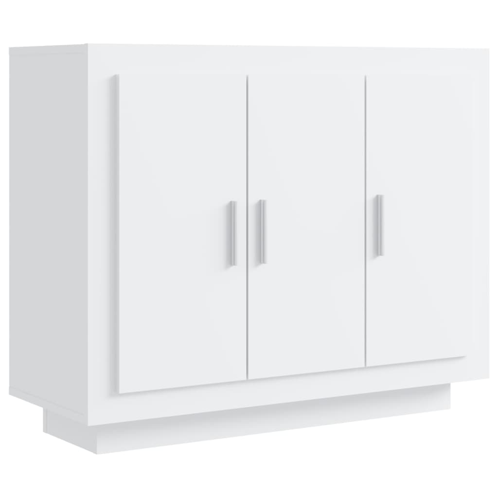 vidaXL Sideboard High Gloss White 36.2"x13.8"x29.5" Engineered Wood