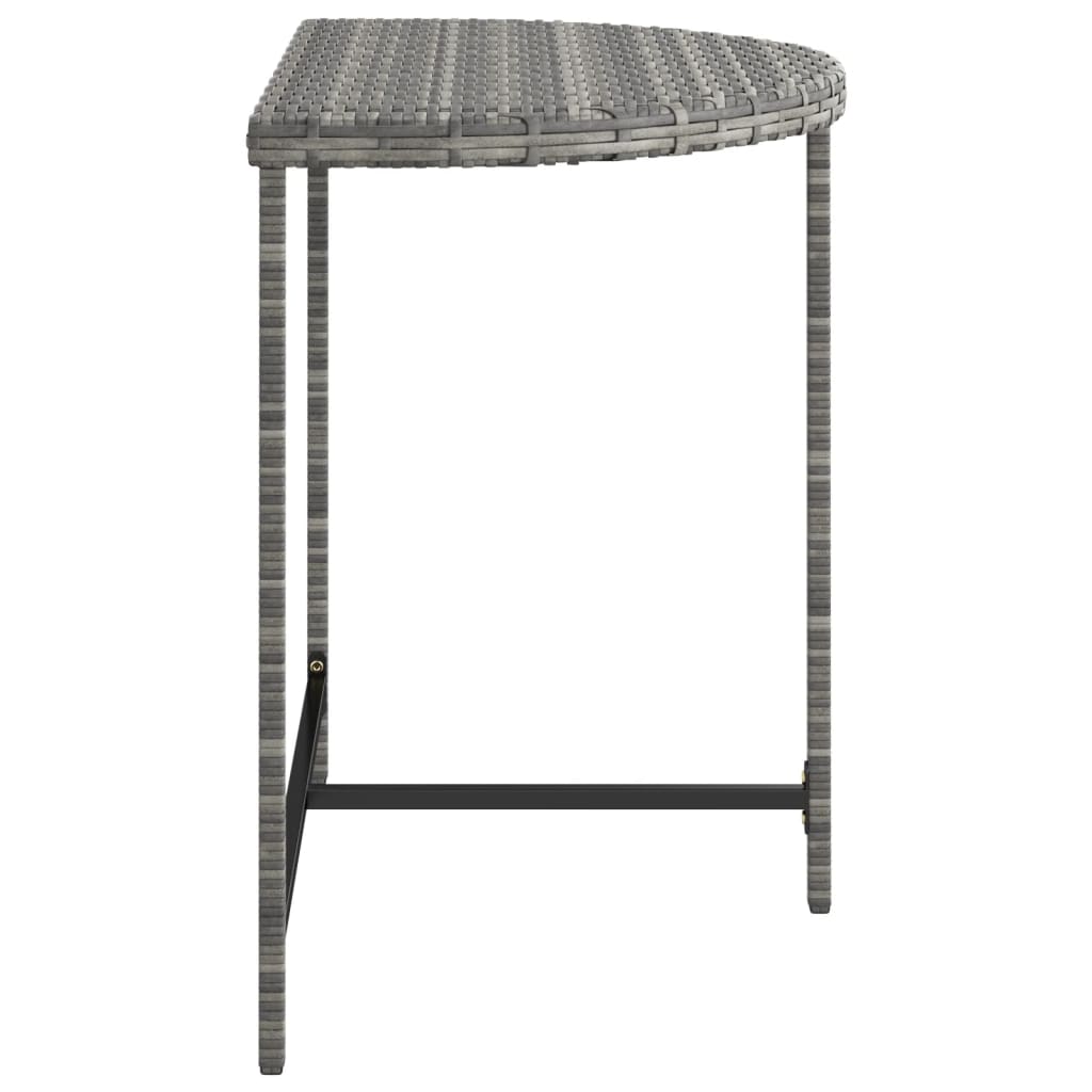 vidaXL Patio Table Gray 31.5"x19.7"x29.5" Poly Rattan