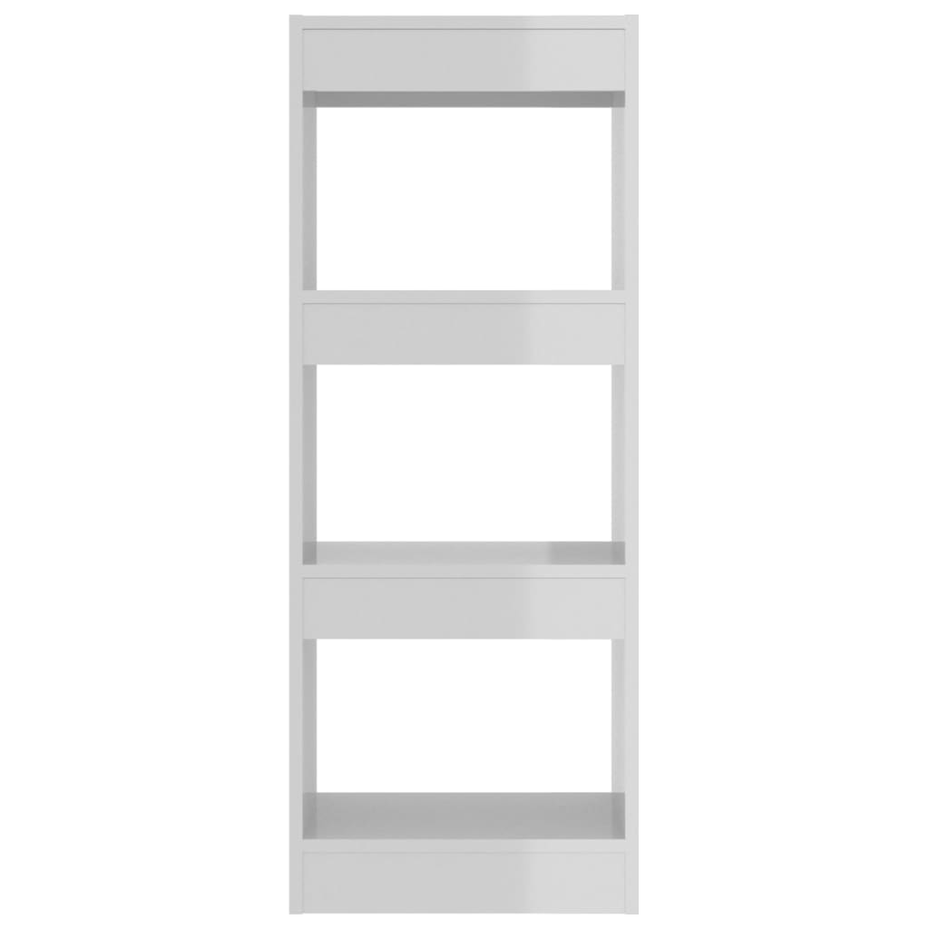 vidaXL Book Cabinet/Room Divider High Gloss White 15.7"x11.8"x40.6"