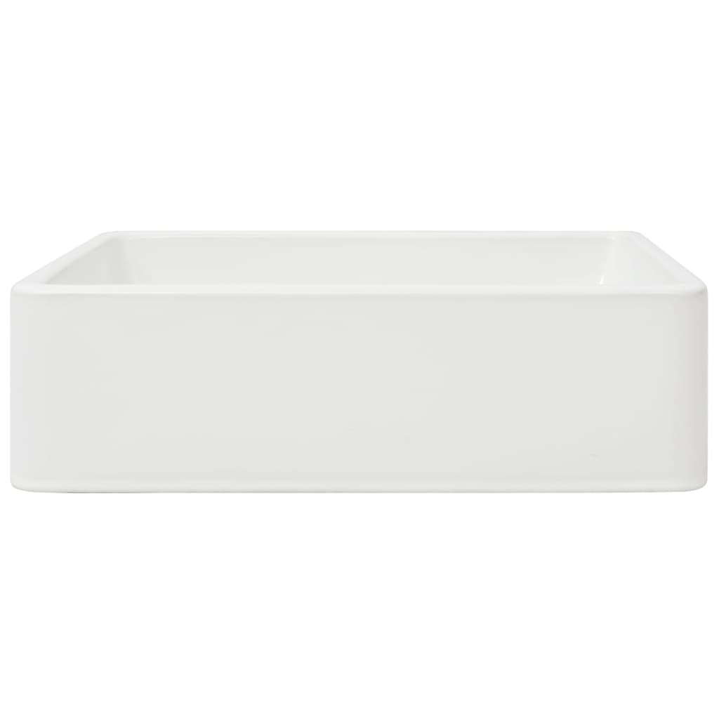 vidaXL Basin Rectangular Ceramic White 16.1"x11.8"x4.7"