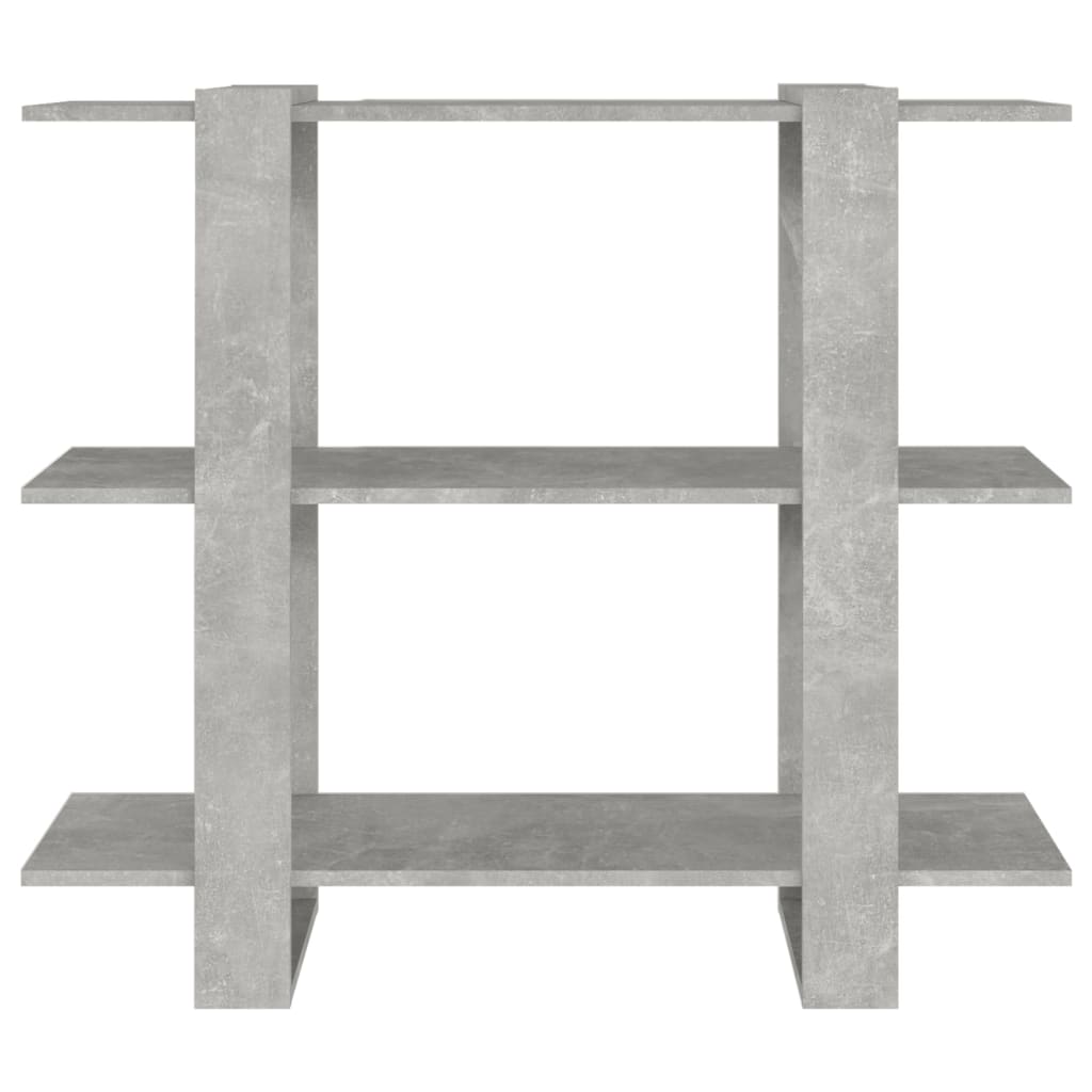 vidaXL Book Cabinet/Room Divider Concrete Gray 39.4"x11.8"x34.3"