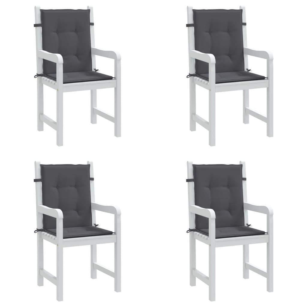 vidaXL Garden Lowback Chair Cushions 4 pcs Anthracite 39.4"x19.7"x1.2" Oxford Fabric