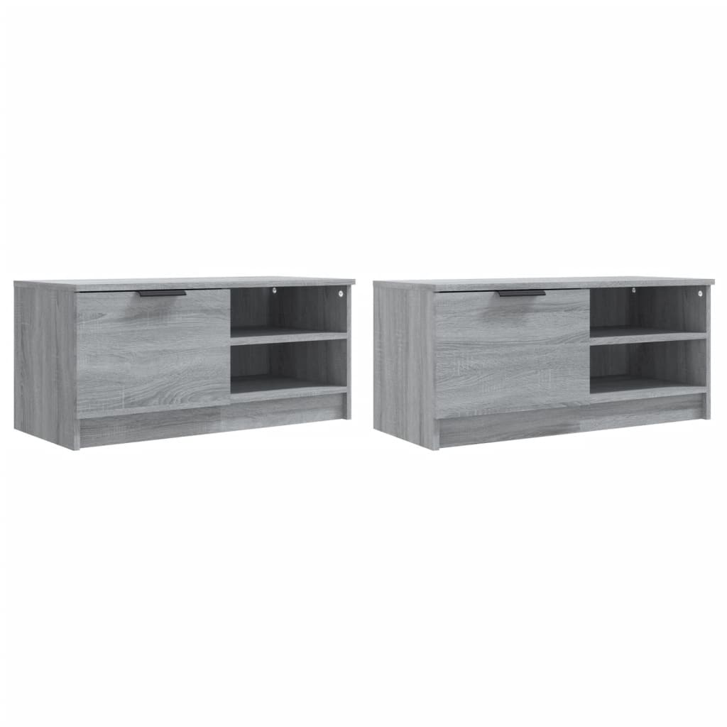 vidaXL TV Cabinets 2 pcs Gray Sonoma 31.5"x13.8"x14.4" Engineered Wood