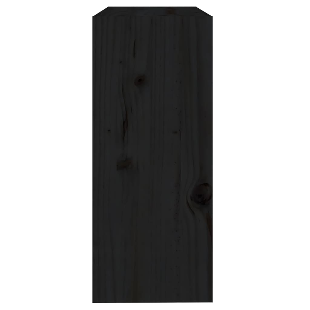 vidaXL Book Cabinet/Room Divider Black 23.6"x11.8"x28.1" Solid Wood Pine