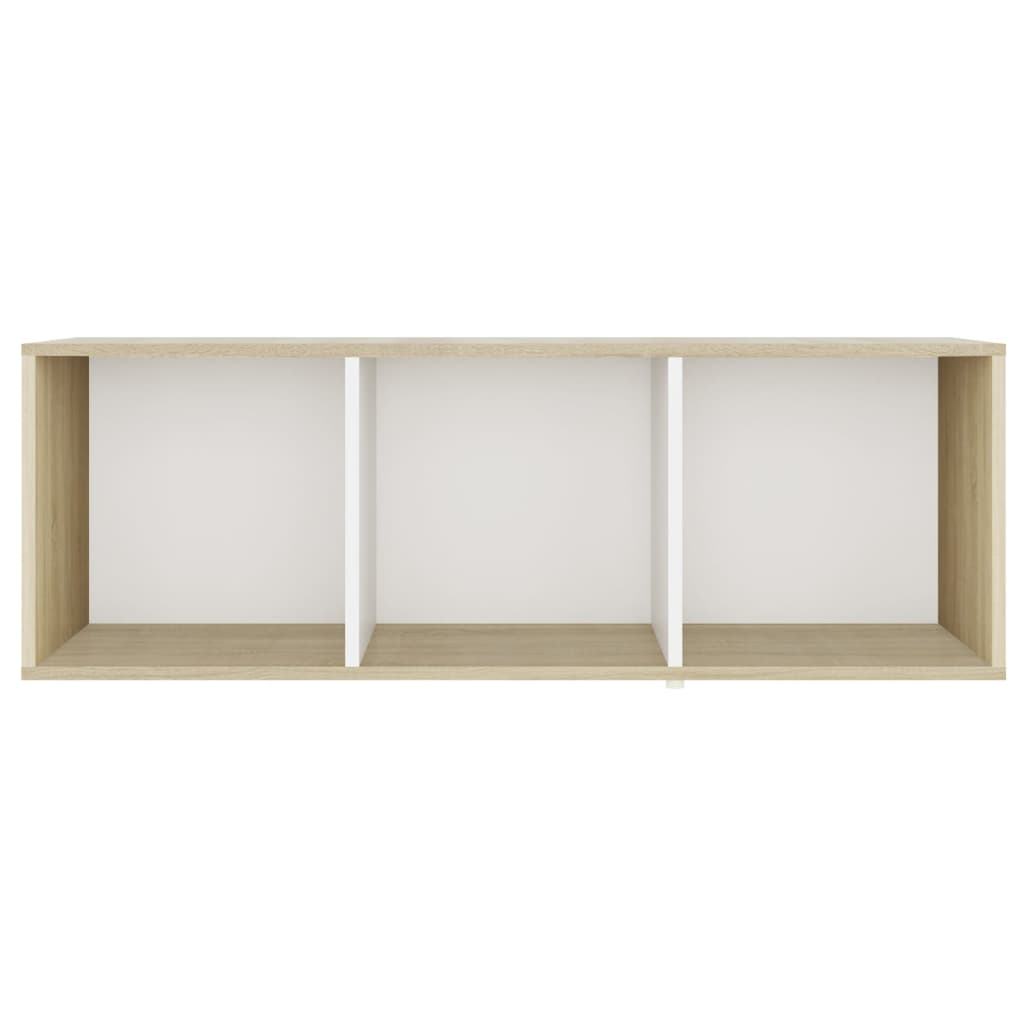 vidaXL TV Cabinet White and Sonoma Oak 42.1"x13.8"x14.6" Chipboard