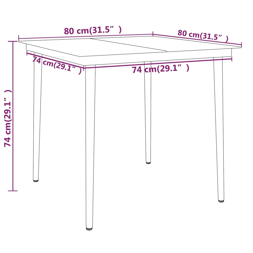 vidaXL 5 Piece Patio Dining Set Black