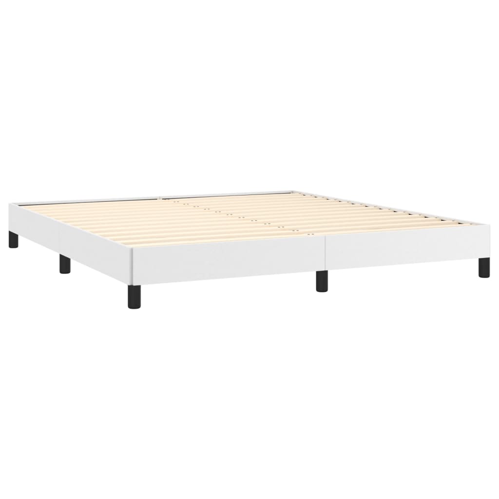 vidaXL Bed Frame White 76"x79.9" King Faux Leather