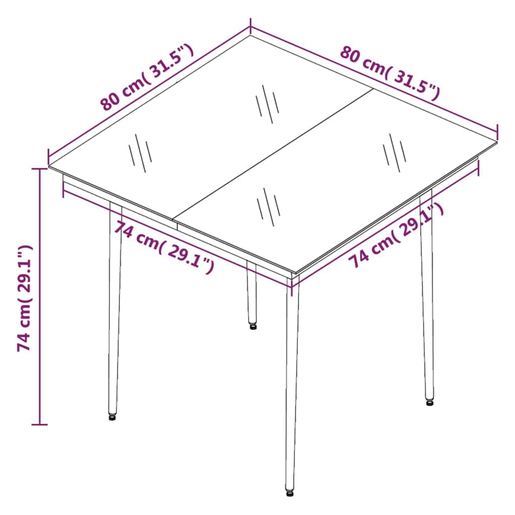 vidaXL 3 Piece Patio Dining Set Black