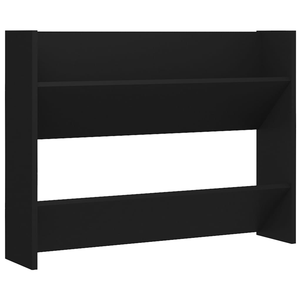 vidaXL Wall Shoe Cabinet Black 31.5"x7.1"x23.6" Engineered Wood
