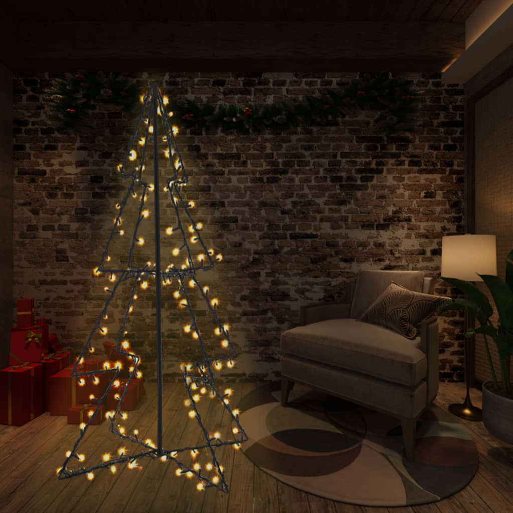 vidaXL Christmas Cone Tree 240 LEDs Indoor and Outdoor 45.3"x59.1"