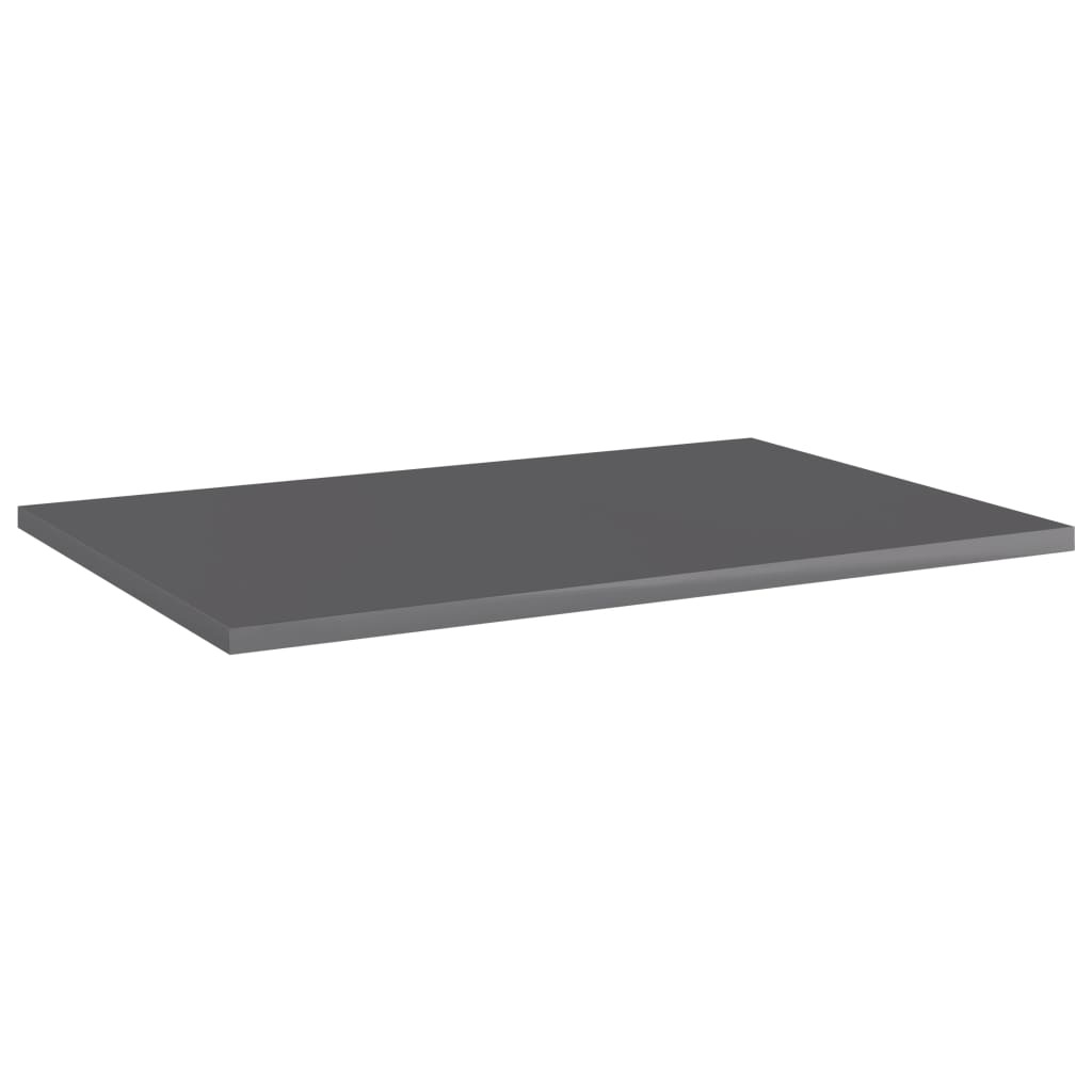 vidaXL Bookshelf Boards 4 pcs High Gloss Gray 23.6"x15.7"x0.6" Chipboard