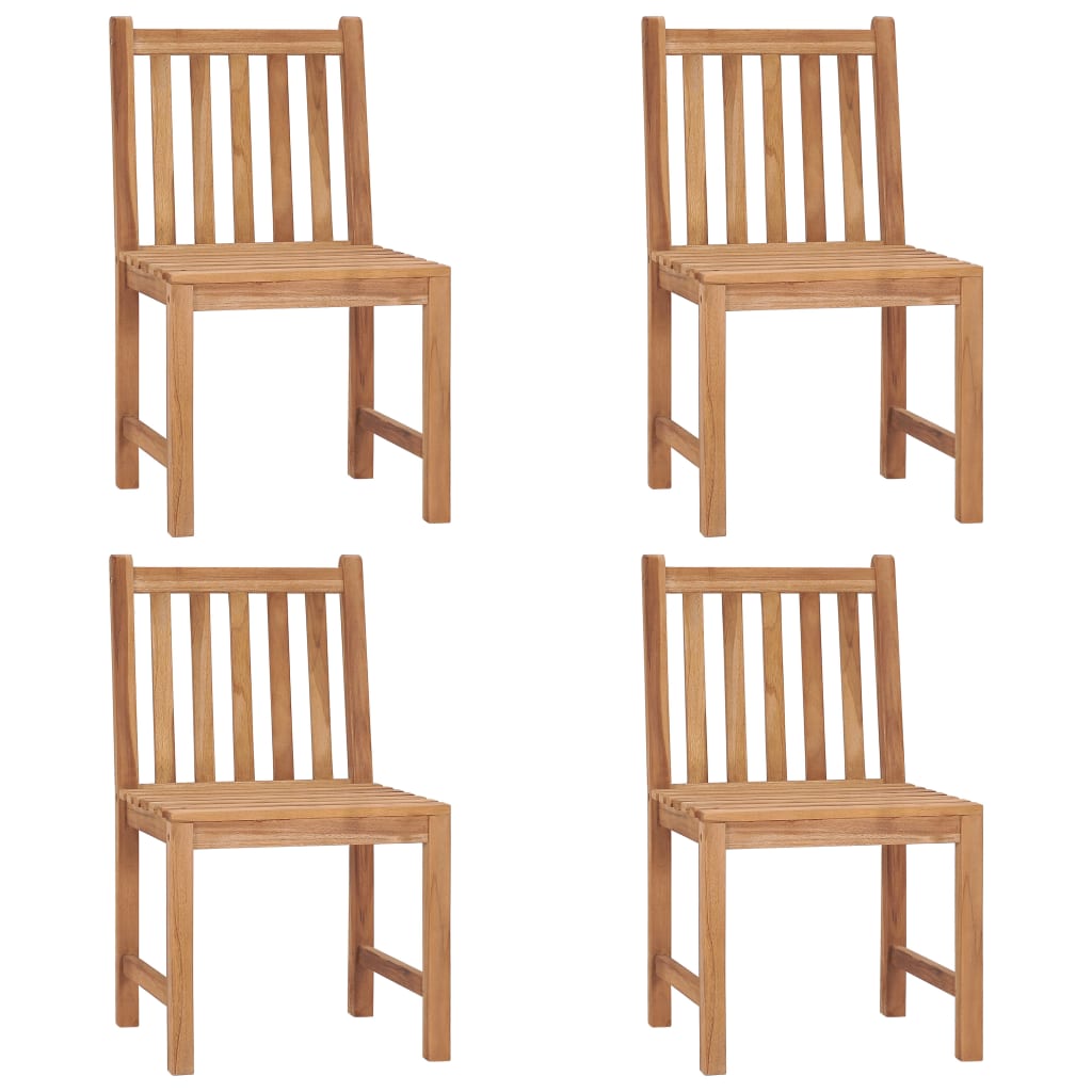 vidaXL Patio Chairs 4 pcs with Cushions Solid Teak Wood