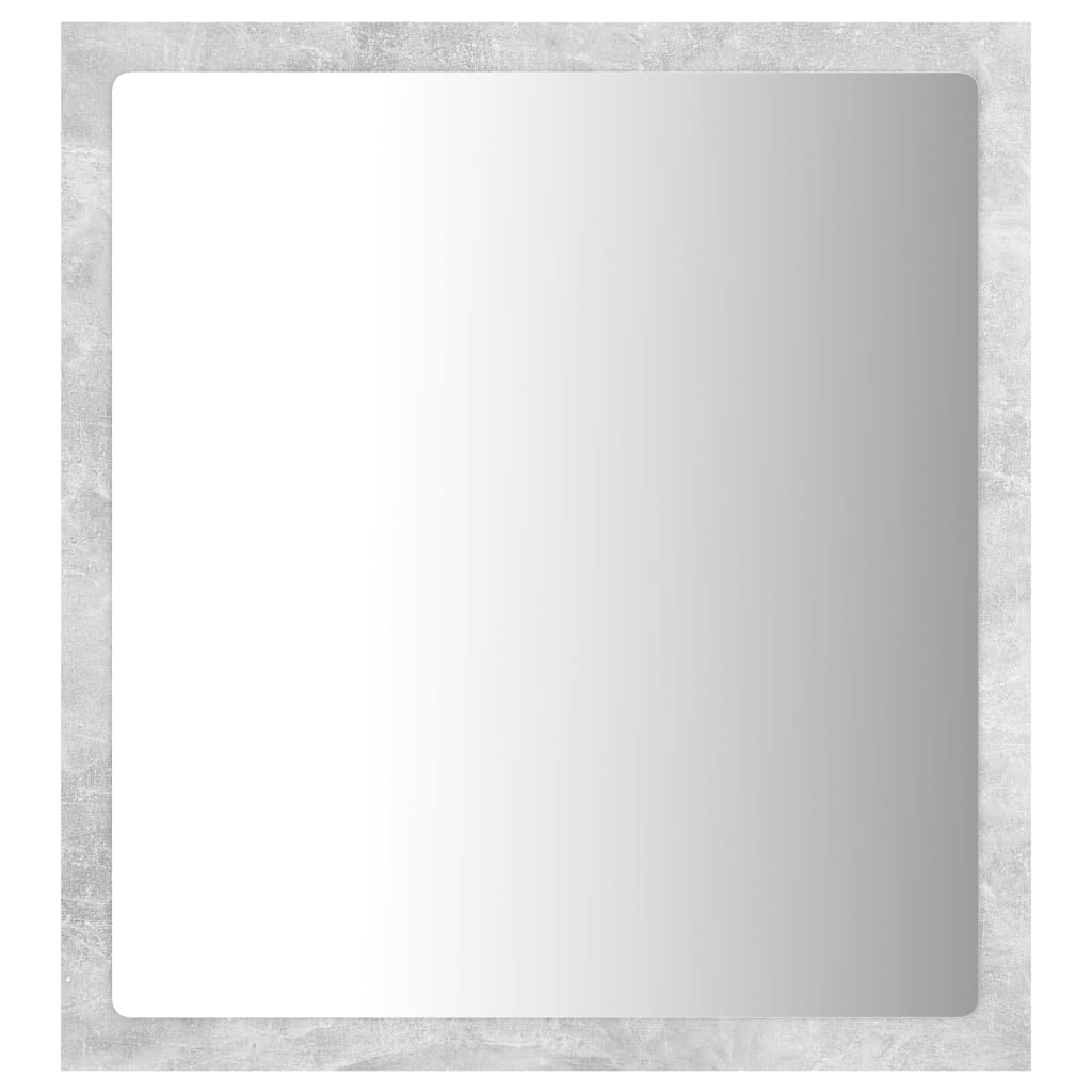 vidaXL LED Bathroom Mirror Concrete Gray 15.7"x3.3"x14.6" Engineered Wood