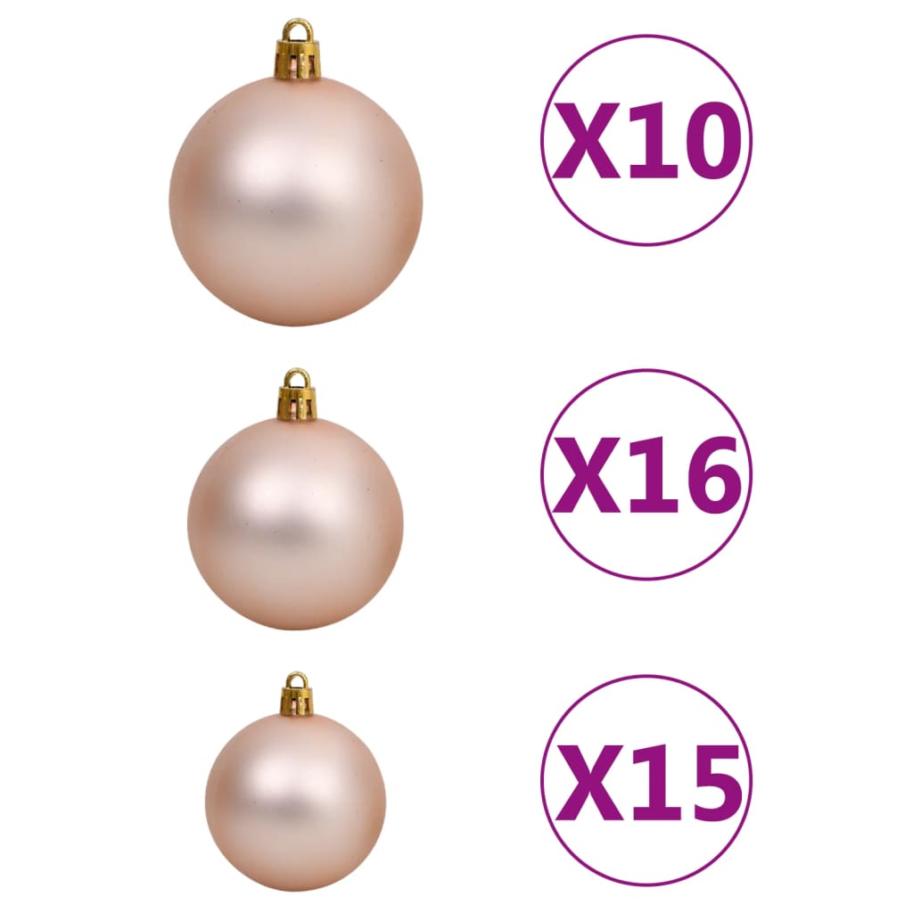 vidaXL Artificial Pre-lit Christmas Tree with Ball Set Black 94.5" PVC