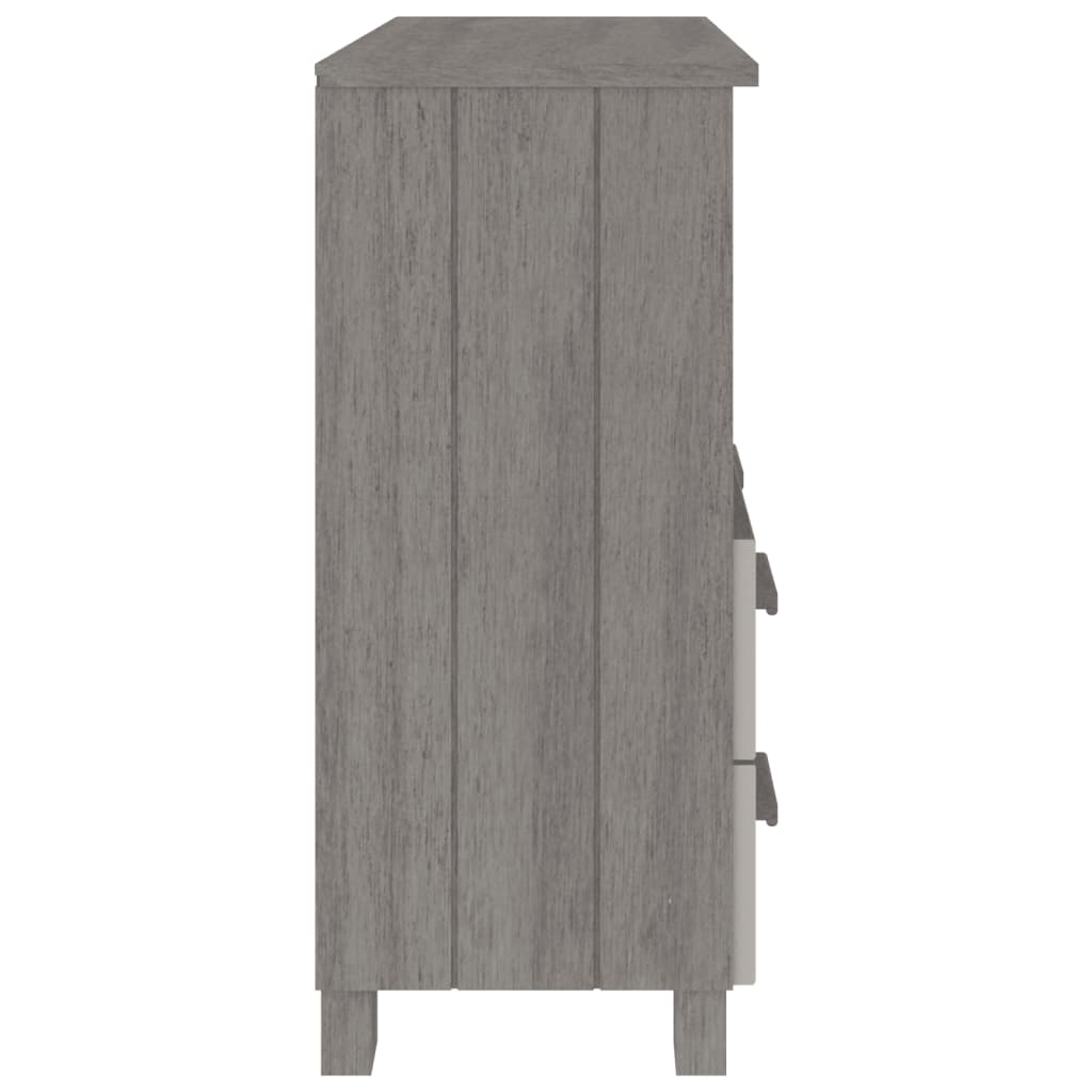 vidaXL Sideboard HAMAR Light Gray 33.5"x13.8"x31.5" Solid Wood Pine