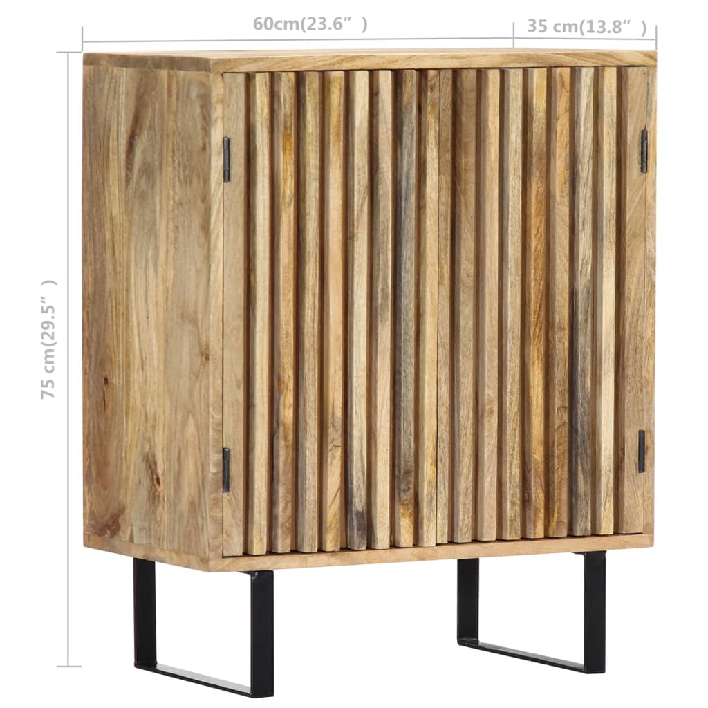 vidaXL Sideboard 23.6"x13.8"x29.5" Solid Mango Wood