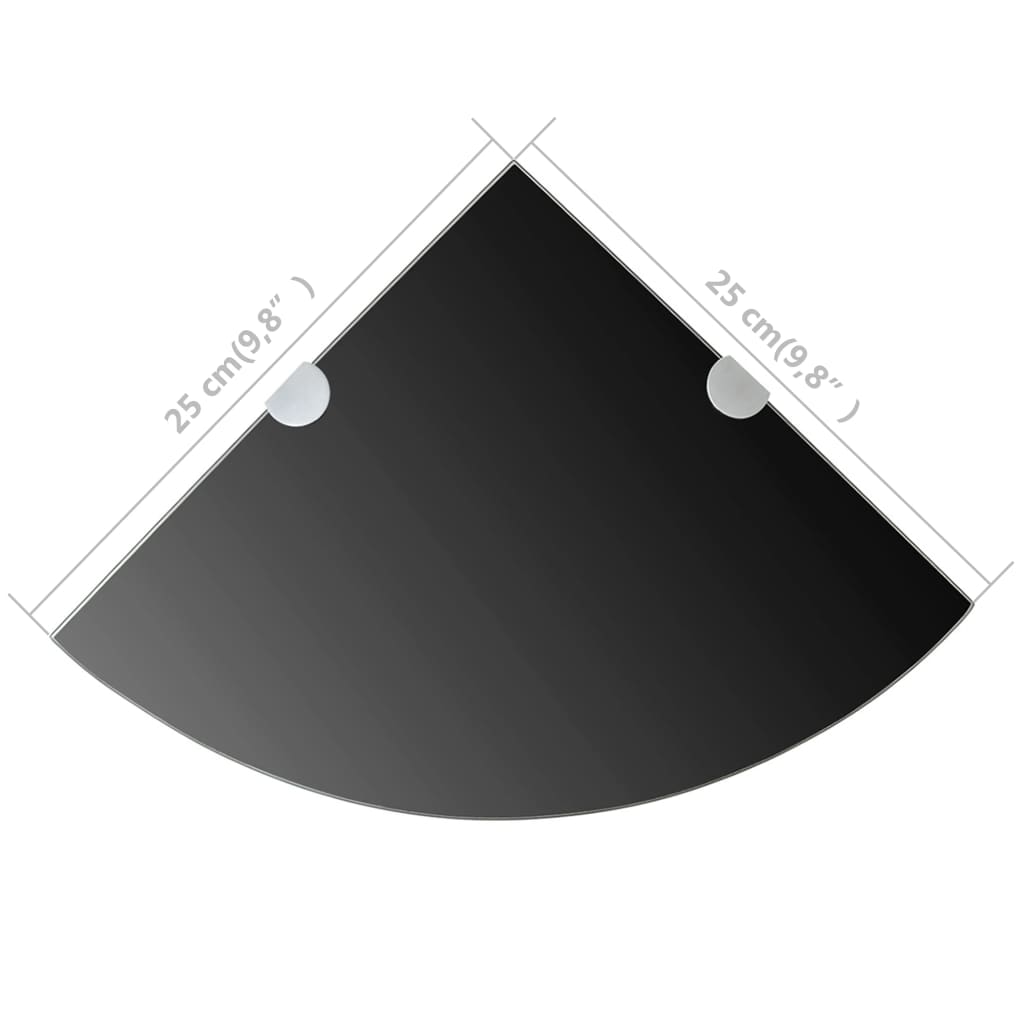 Corner Shelf Storage Rack with Chrome Supports Glass Clear/Black/White 3 Sizes 