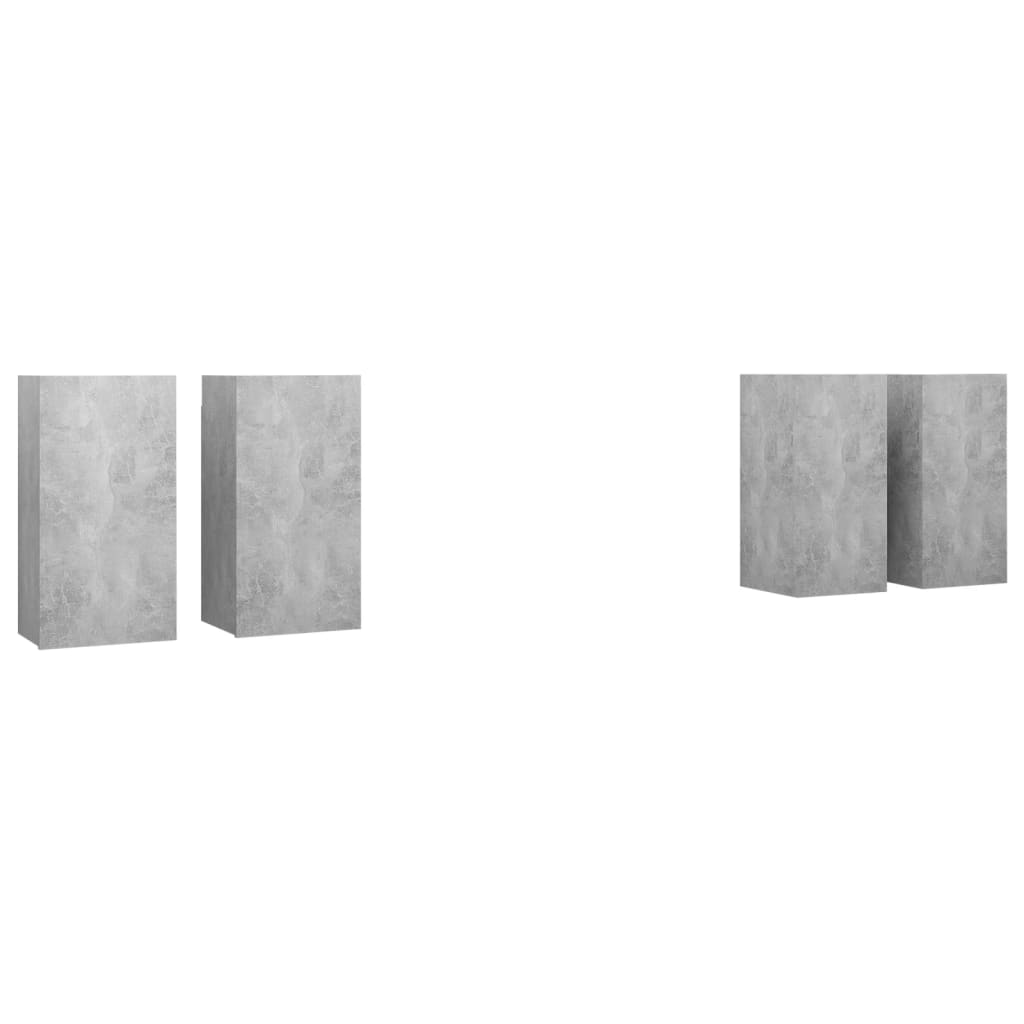 vidaXL TV Cabinets 4 pcs Concrete Gray 12"x11.8"x23.6" Engineered Wood