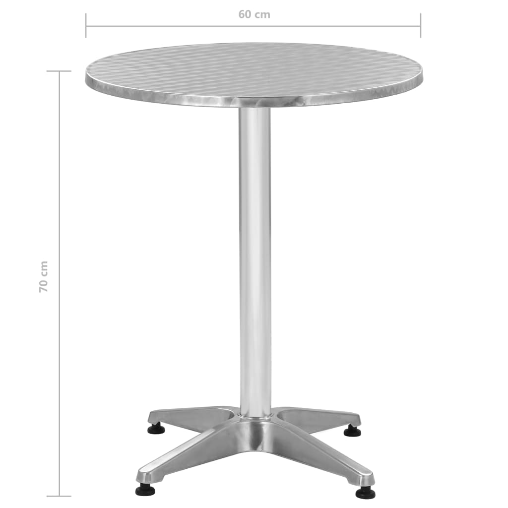 vidaXL Patio Table Silver 23.6"x27.6" Aluminum