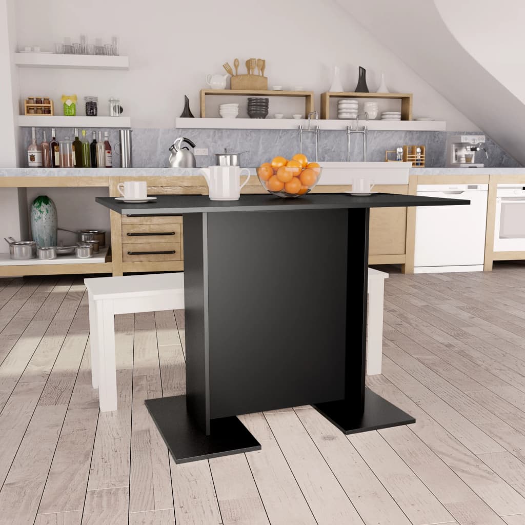 vidaXL Dining Table Black 43.3"x23.6"x29.5" Engineered Wood