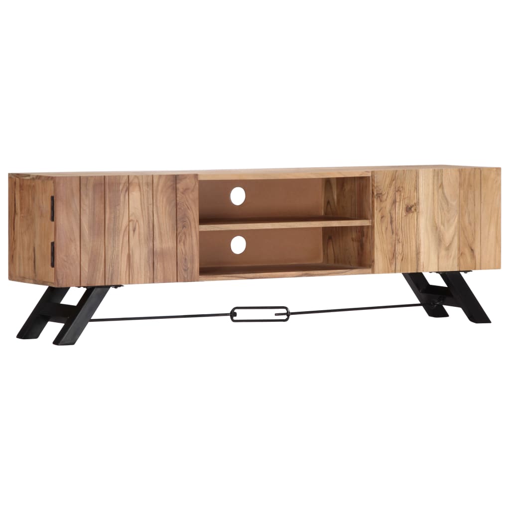 vidaXL TV Cabinet 55.1"x11.8"x17.7" Solid Acacia Wood