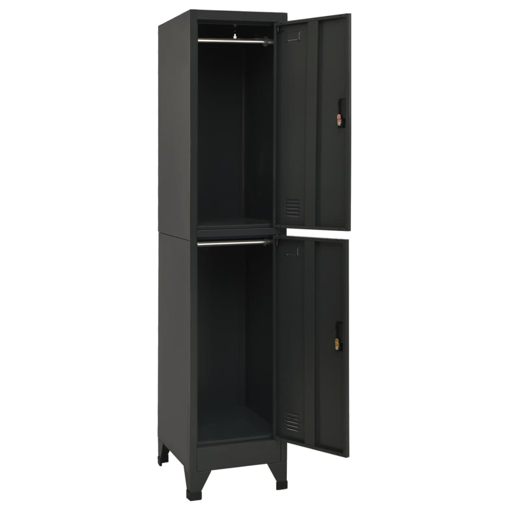 vidaXL Locker Cabinet Anthracite 15"x17.7"x70.9" Steel