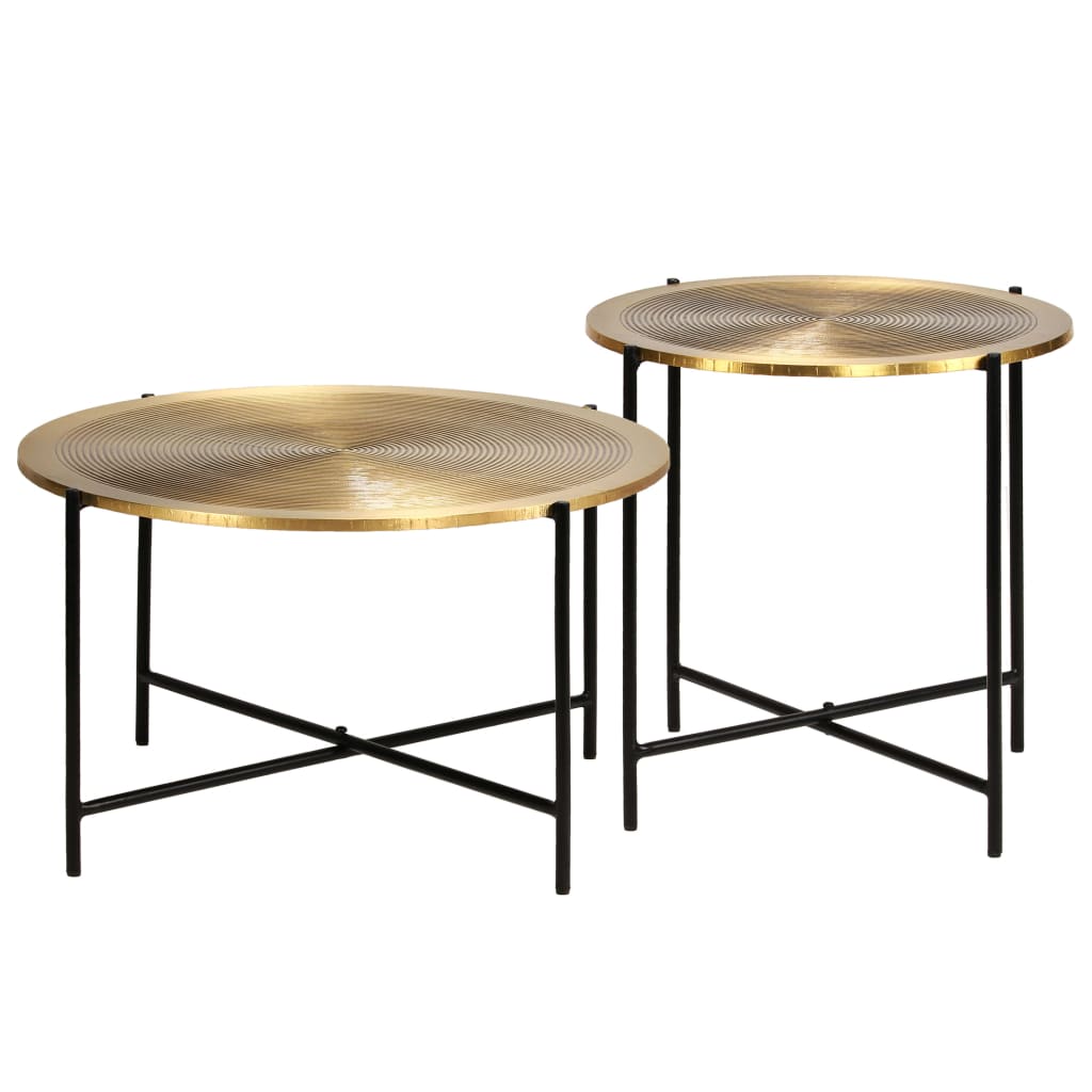 vidaXL Table Set 2 Pieces Brass-covered MDF