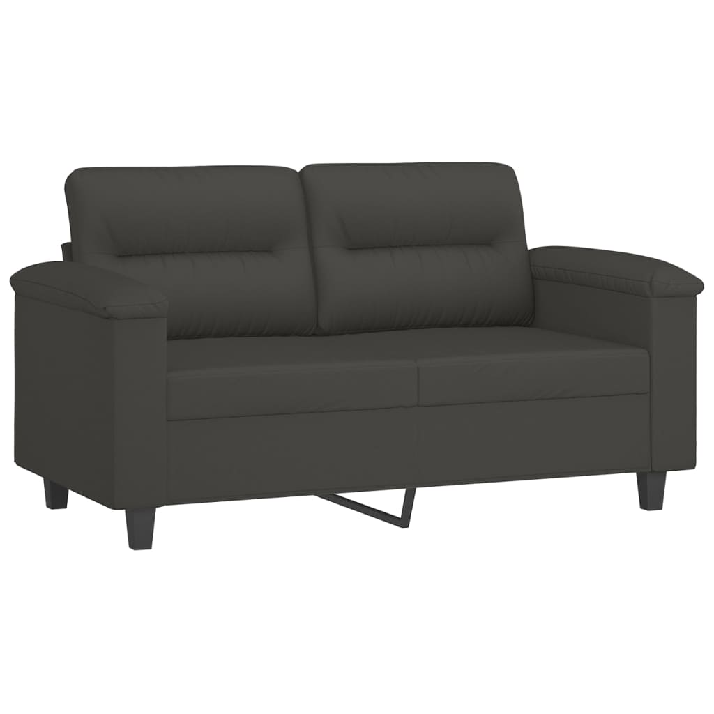 vidaXL 2 Piece Sofa Set with Pillows Dark Gray Microfiber Fabric