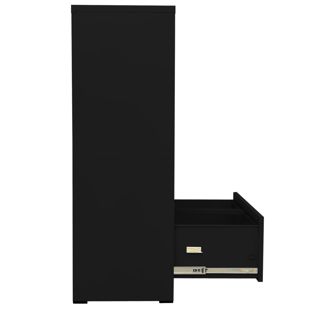vidaXL Filing Cabinet Black 35.4"x18.1"x52.8" Steel
