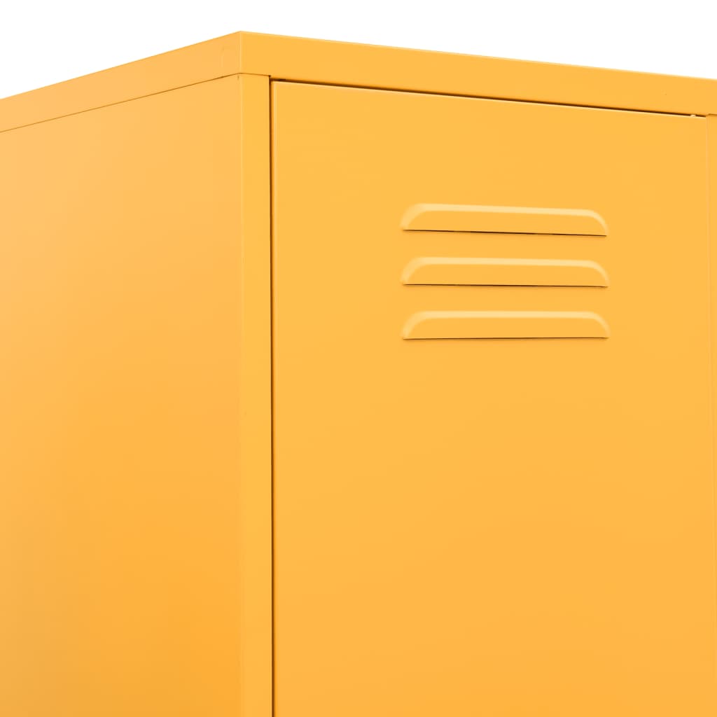 vidaXL Locker Cabinet Mustard Yellow 13.8"x18.1"x70.9" Steel