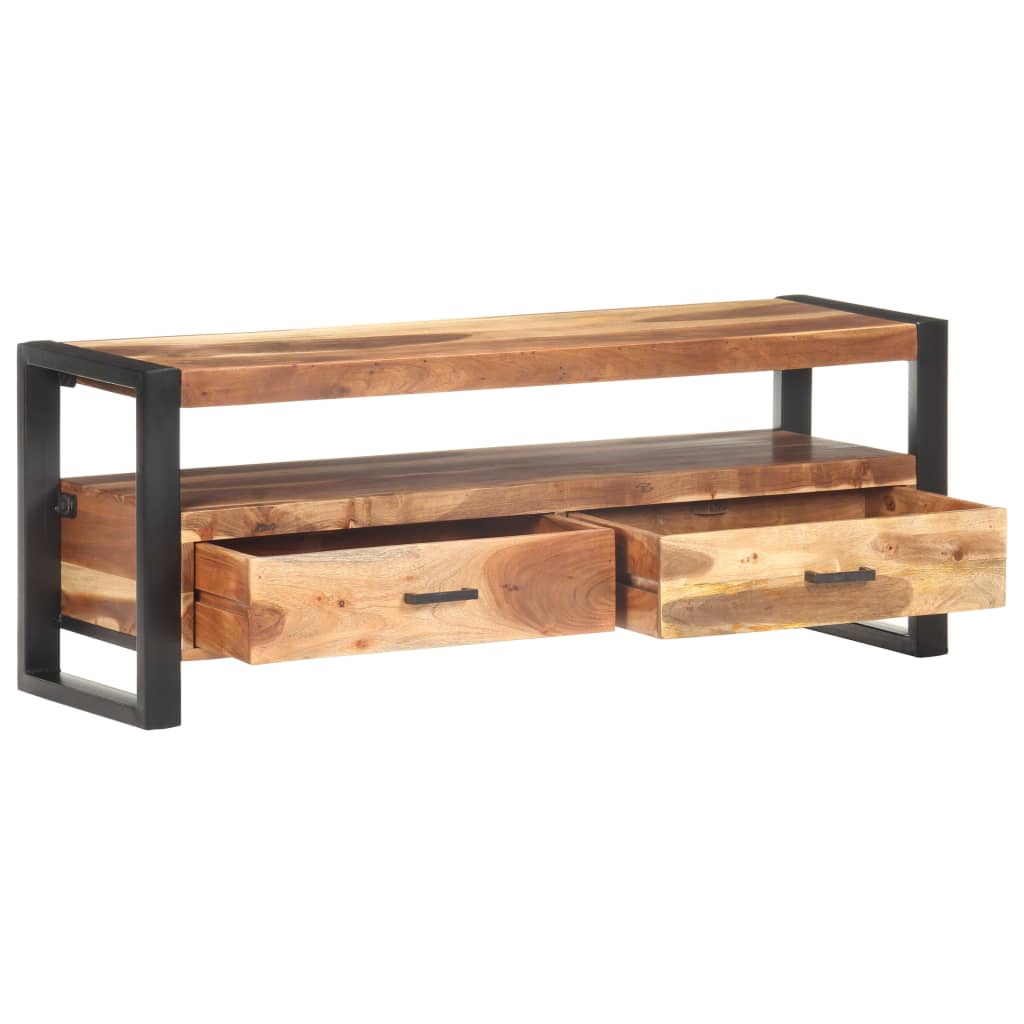 vidaXL TV Cabinet 47.2"x13.8"x17.7" Solid Wood with Honey Finish