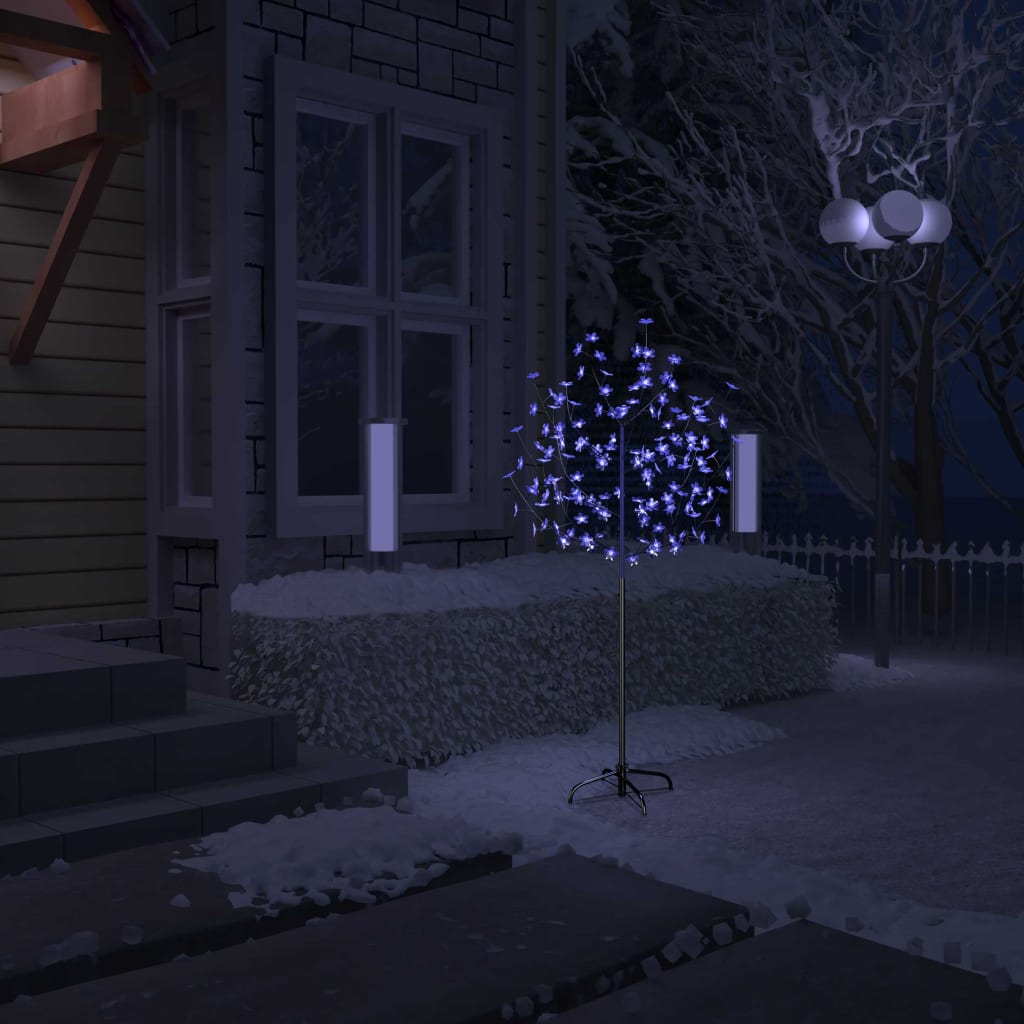 vidaXL Christmas Tree 120 LEDs Blue Light Cherry Blossom 59.1"