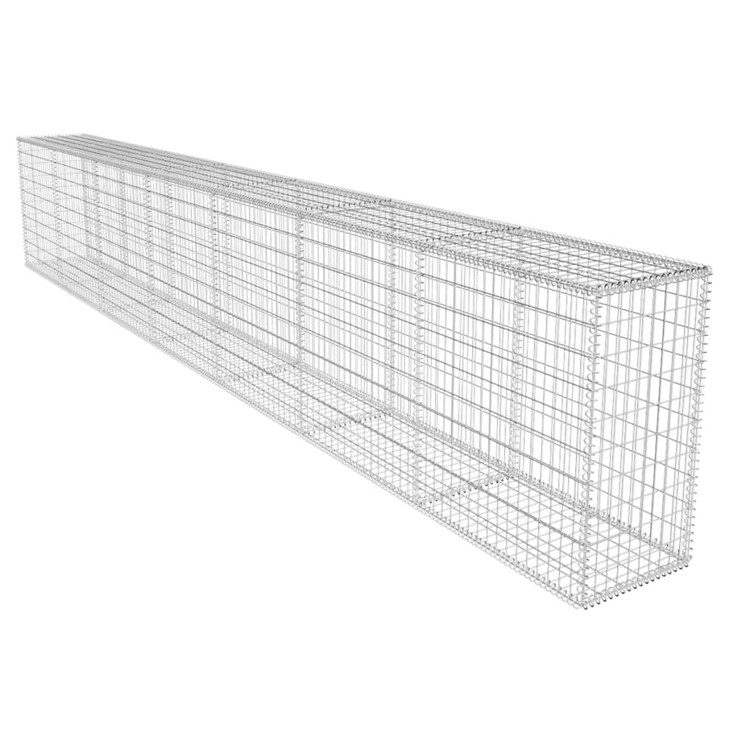 vidaXL Gabion Basket Retaining Wall with Lid Galvanized Wire Garden Multi Sizes 