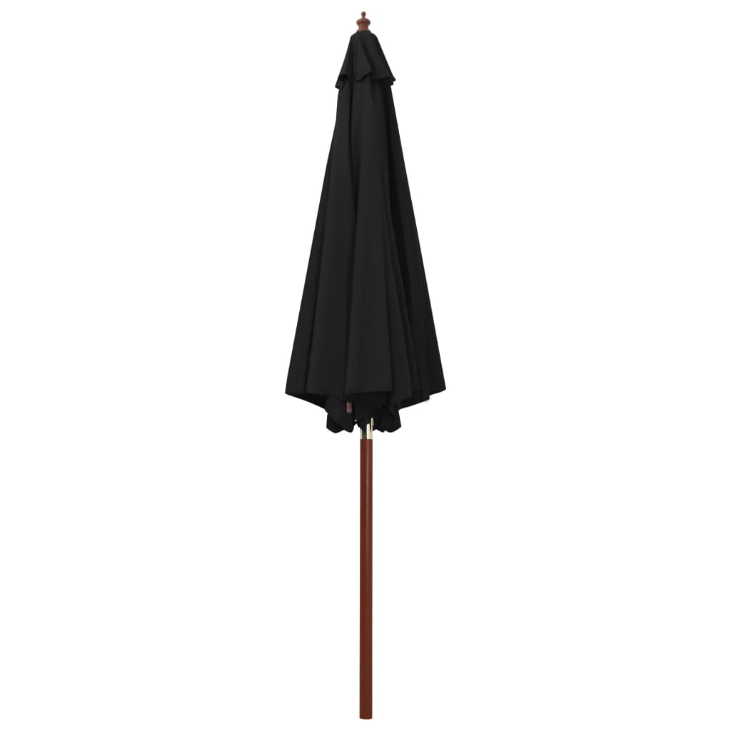 vidaXL Parasol with Wooden Pole 118.1"x101.6" Black