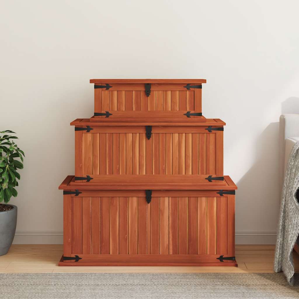 vidaXL Storage Chests 3 pcs Solid Acacia Wood