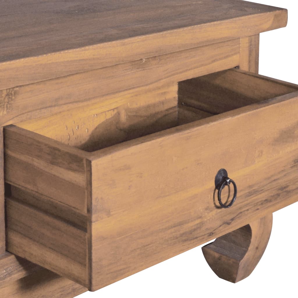vidaXL TV Cabinet 43.3"x13.8"x15.7" Solid Teak Wood