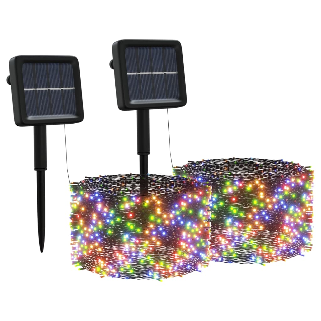 vidaXL Solar Fairy Lights 2 pcs 2x200 LED Colorful Indoor Outdoor