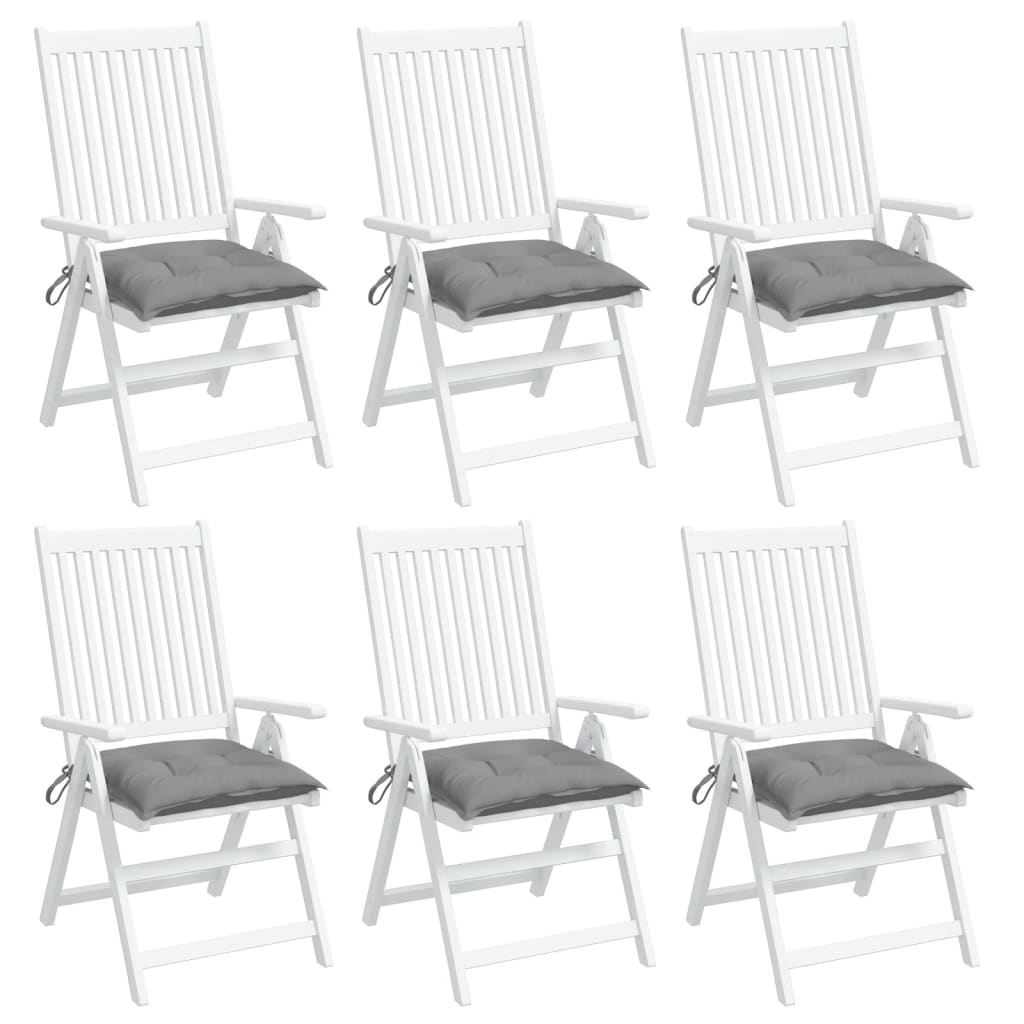 vidaXL Chair Cushions 6 pcs Gray 19.7"x19.7"x2.8" Oxford Fabric