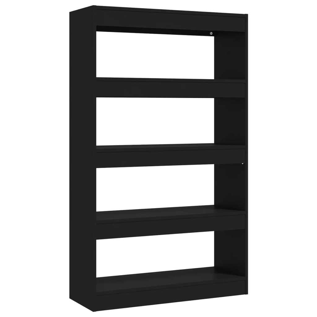 vidaXL Book Cabinet/Room Divider Black 31.5"x11.8"x53.1" Engineered Wood