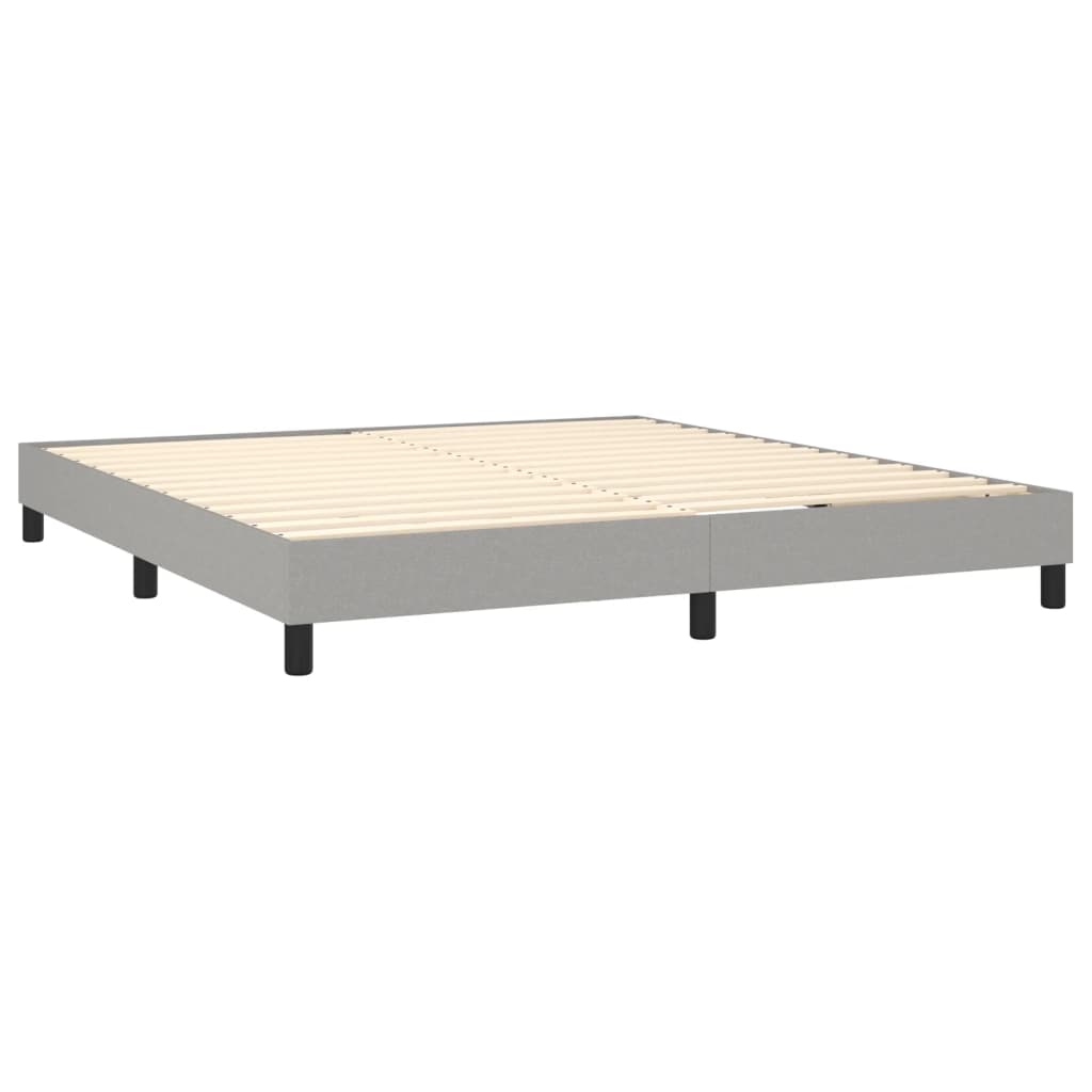 vidaXL Box Spring Bed with Mattress Light Gray Queen Fabric